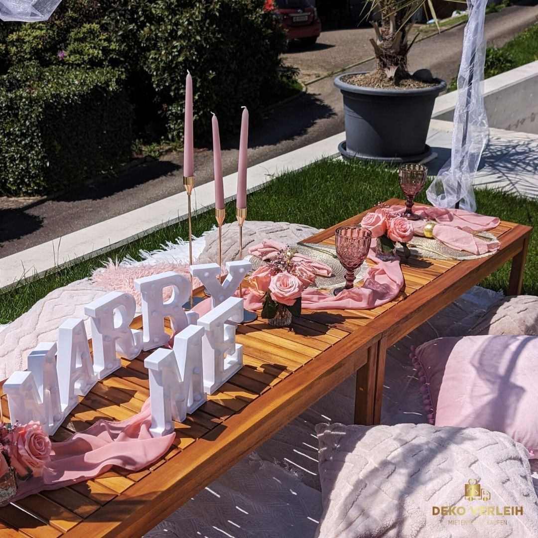 Romantisches Garten-Hochzeitsantrag Deko-Set