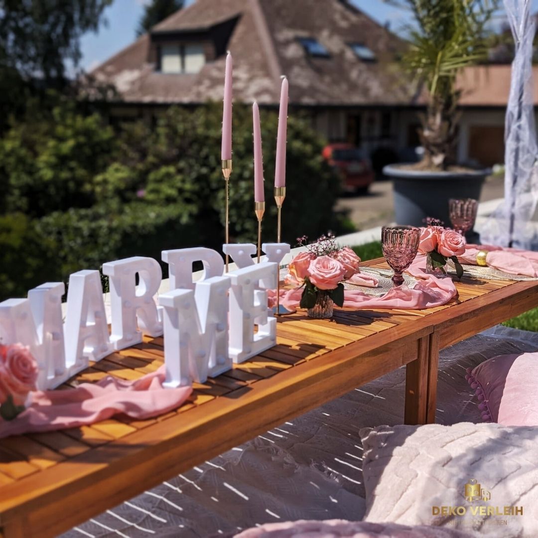 Romantisches Garten-Hochzeitsantrag Deko-Set