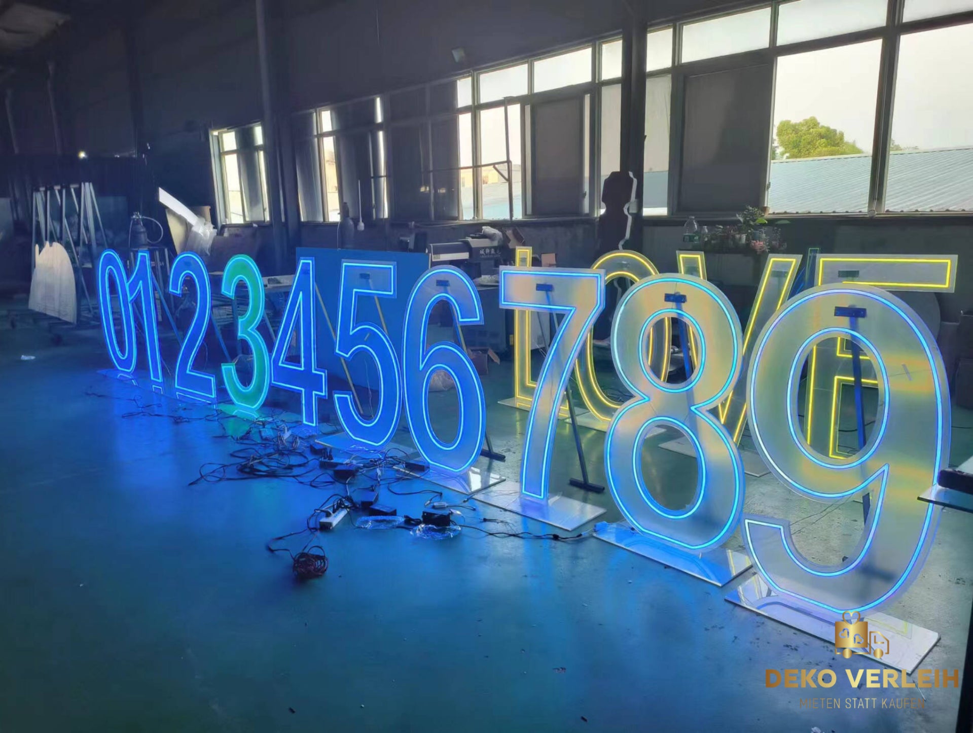 XXL Leuchtzahlen 120cm mit Neonlicht - Farbwechsel per Fernbedienung