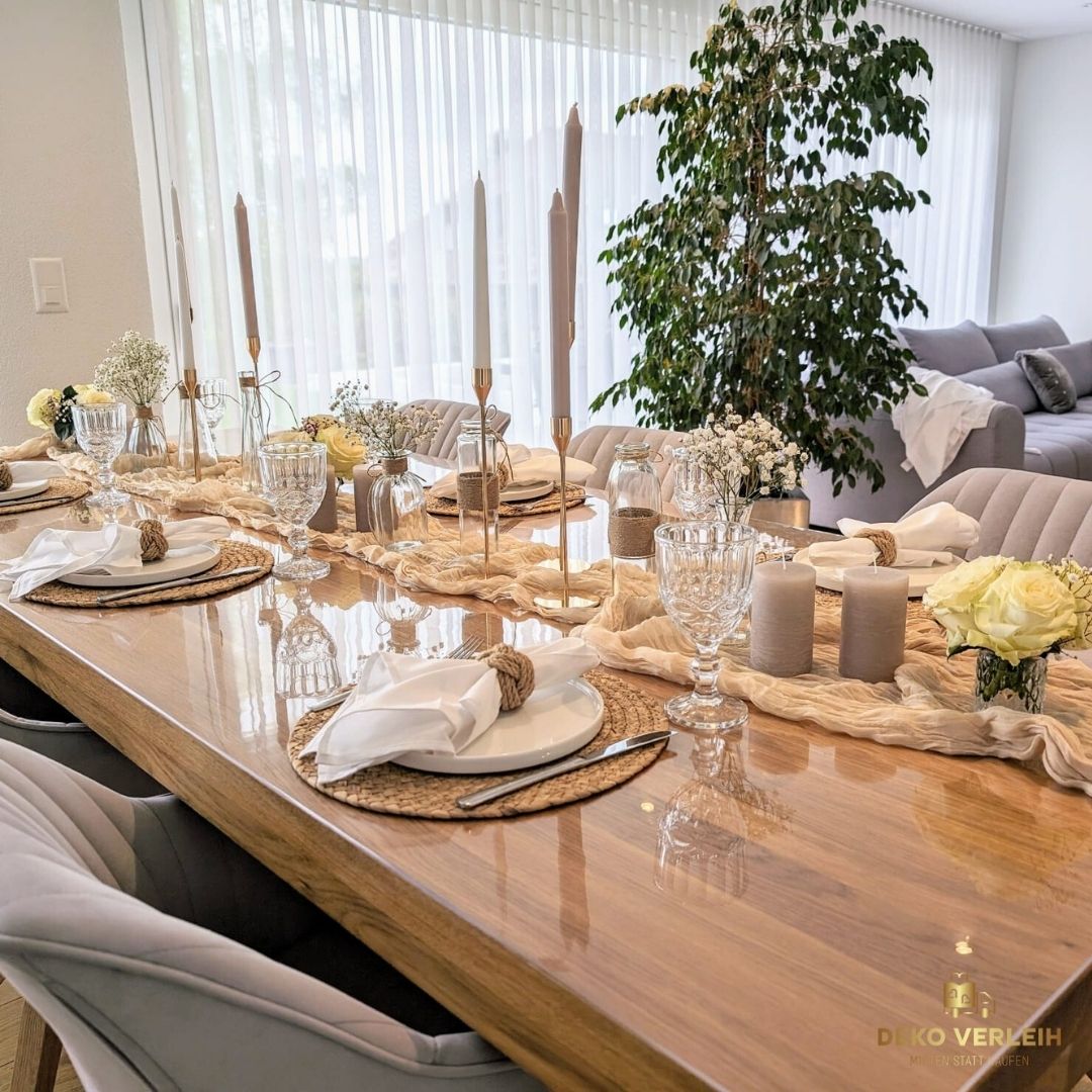 Deko Komplettset Tischdeko Boho - für 50 Personen