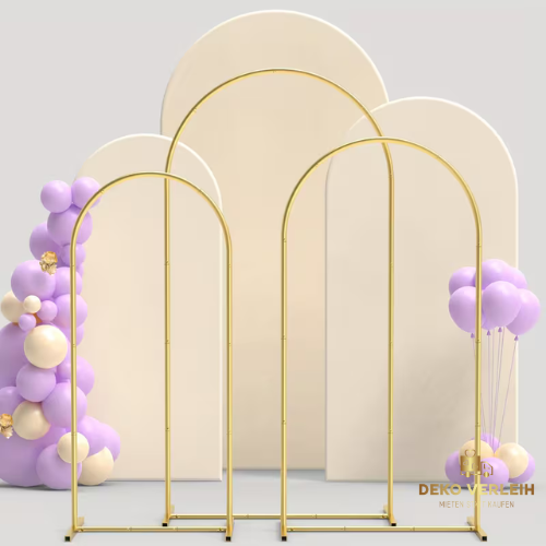 3er Set goldene Hintergrundbögen