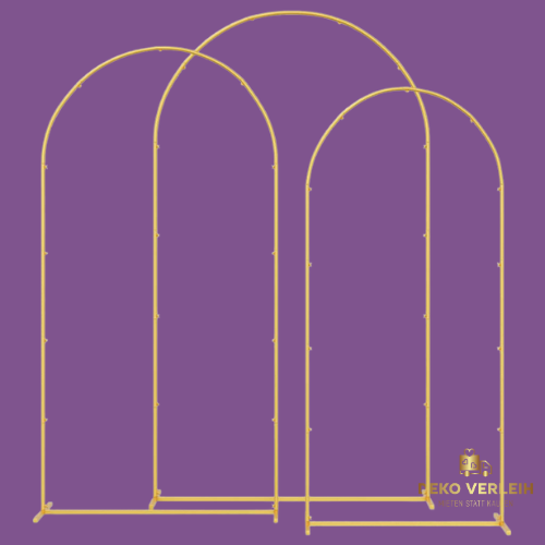 3er Set goldene Hintergrundbögen