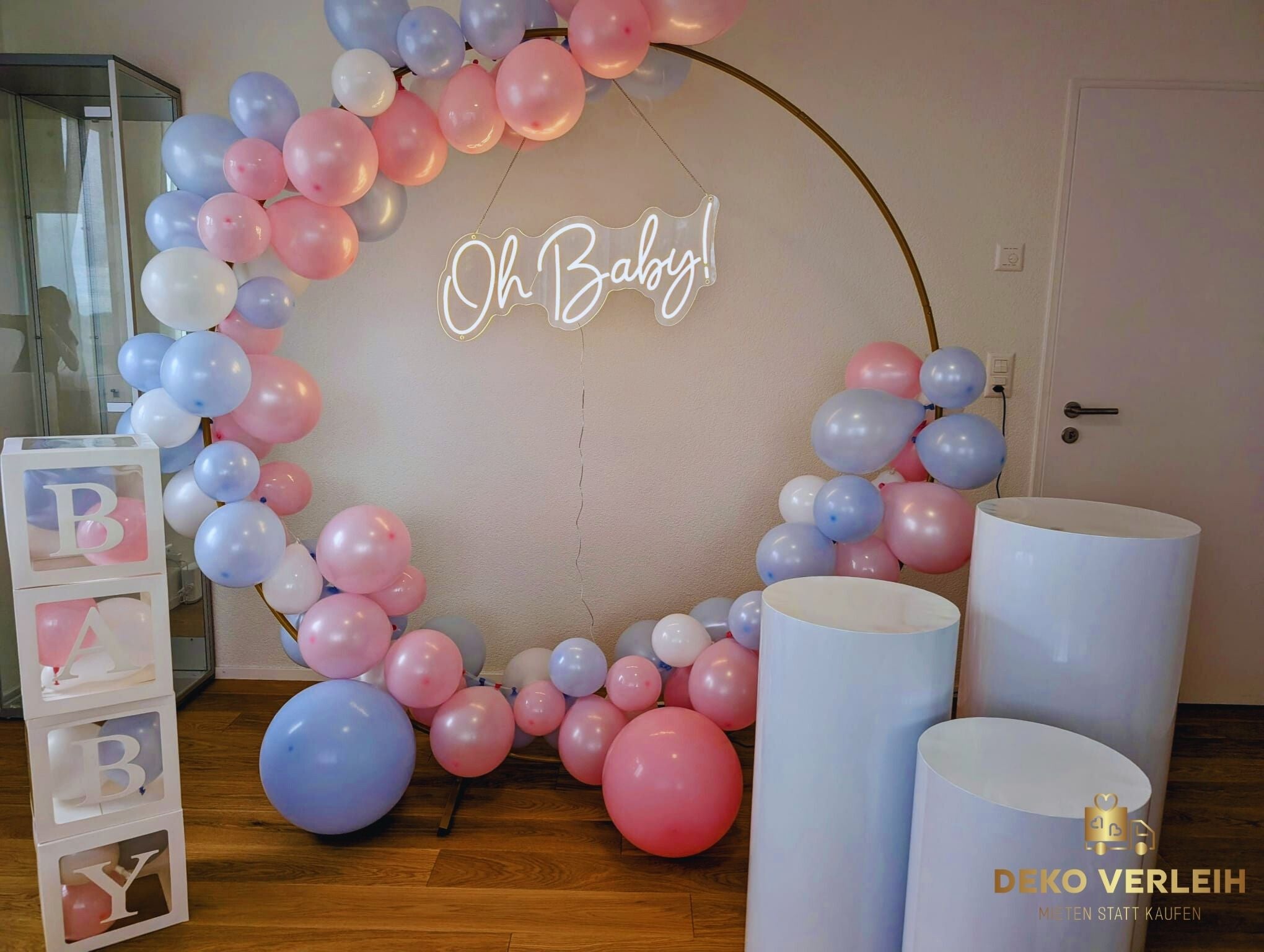 Deko-Komplettset für Baby Gender Reveal Party - Rosa/Blau